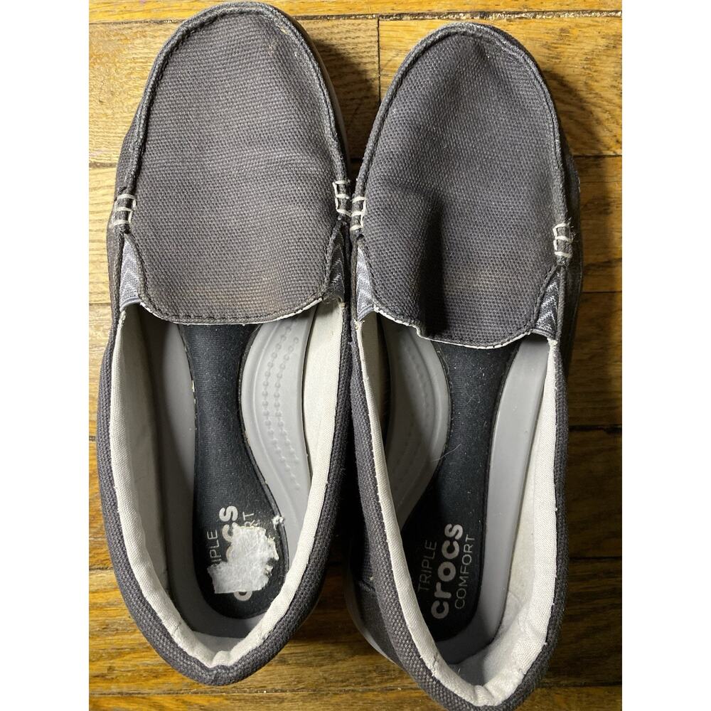 Crocs Womens 6 Slip On Loafers Gray Comfort Casual Lightweight Shoes